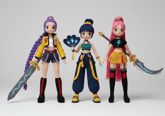 Kpop Demon Hunters Bundle: Mira, Zoey and Rumi Crochet Patterns - Etsy