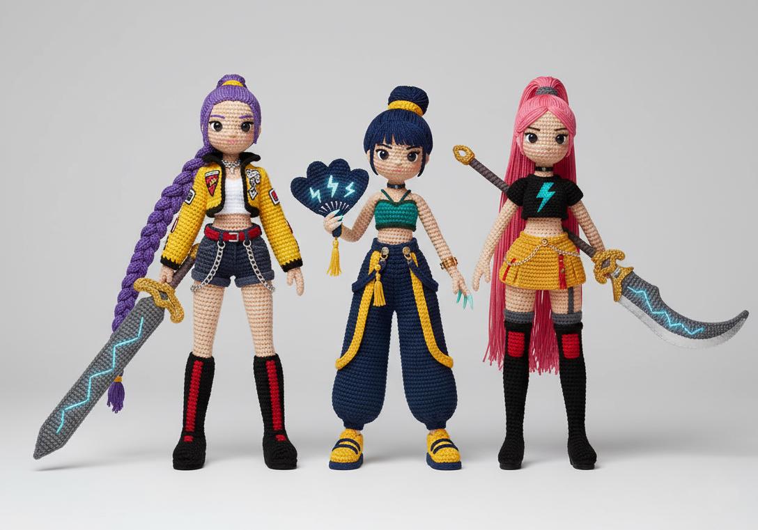 Kpop Demon Hunters Bundle: Mira, Zoey and Rumi Crochet Patterns - Etsy