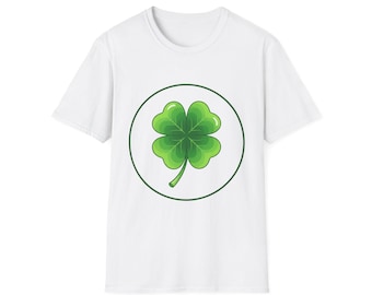 Camiseta con trébol de cuatro hojas / Camiseta con estampado de trébol de la suerte, para el Día de San Patricio