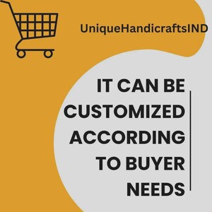 Może przedstawiać: Obraz z ikoną koszyka i tekstem "UniqueHandicraftsIND". Tekst "IT CAN BE CUSTOMIZED ACCORDING TO BUYER NEEDS" jest r&oacute;wnież wyświetlany na obrazie.