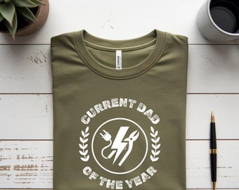 Camiseta "Papá del Año" / Camiseta divertida para papá electricista / Regalo del Día del Padre para electricistas / Regalo para trabajadores eléctricos / Camiseta con juego de palabras para papá