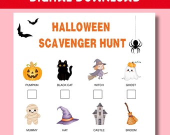 Halloween Scavenger Hunt: Printable Kids Game (PDF)