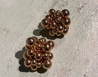 Orecchini a bottone a forma di bolla in oro e argento / Orecchini a bottone minimal / Orecchini scultorei per tutti i giorni / Regalo di gioielli moderni