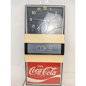 VTG Lighted Coke Clock Sign Coca Cola Electric Wall Digital Readout Everbrite