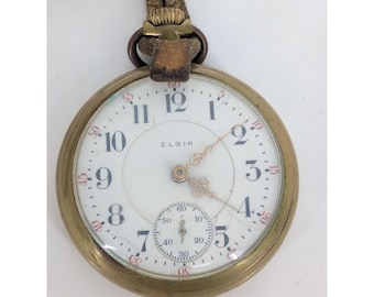 Antique Pocket Watch 1909 ELGIN B. W. Raymond, Gr. 180 17 Jewel RR Railroad B&B
