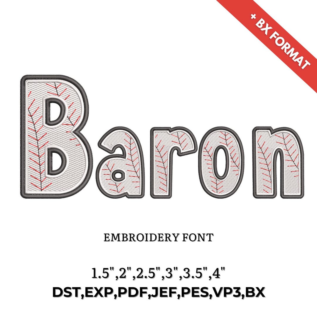 Harrison Baseball Lettering Baseball Letter Embroidery Design: Alphabet Machine Embroidery Files ...