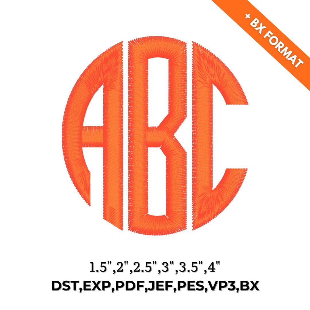Art Deco Round Monogram Embroidery Font | BX Fonts (instant Download ...