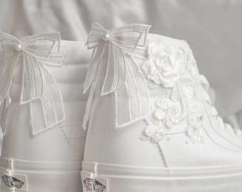 Bespoke High-top Floral Bridal Vans