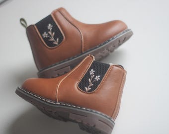 Hand Embroidered Kids Chelsea Boots