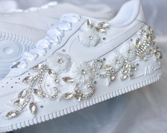 Bespoke Rhinestone Air Force 1 Bridal Sneakers