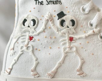 Bespoke Till Death Skeleton Bridal Converse
