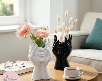 Modern kroppskonstvas i keramik | Porslinsvas | Skulptural vas med kvinnlig form | Handgjord minimalistisk heminredning | Abstrakt estetisk heminredning