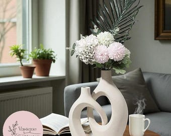 Nordisk skulptural dekorationsset | Moderna vita heminredningsdetaljer för minimalistisk styling