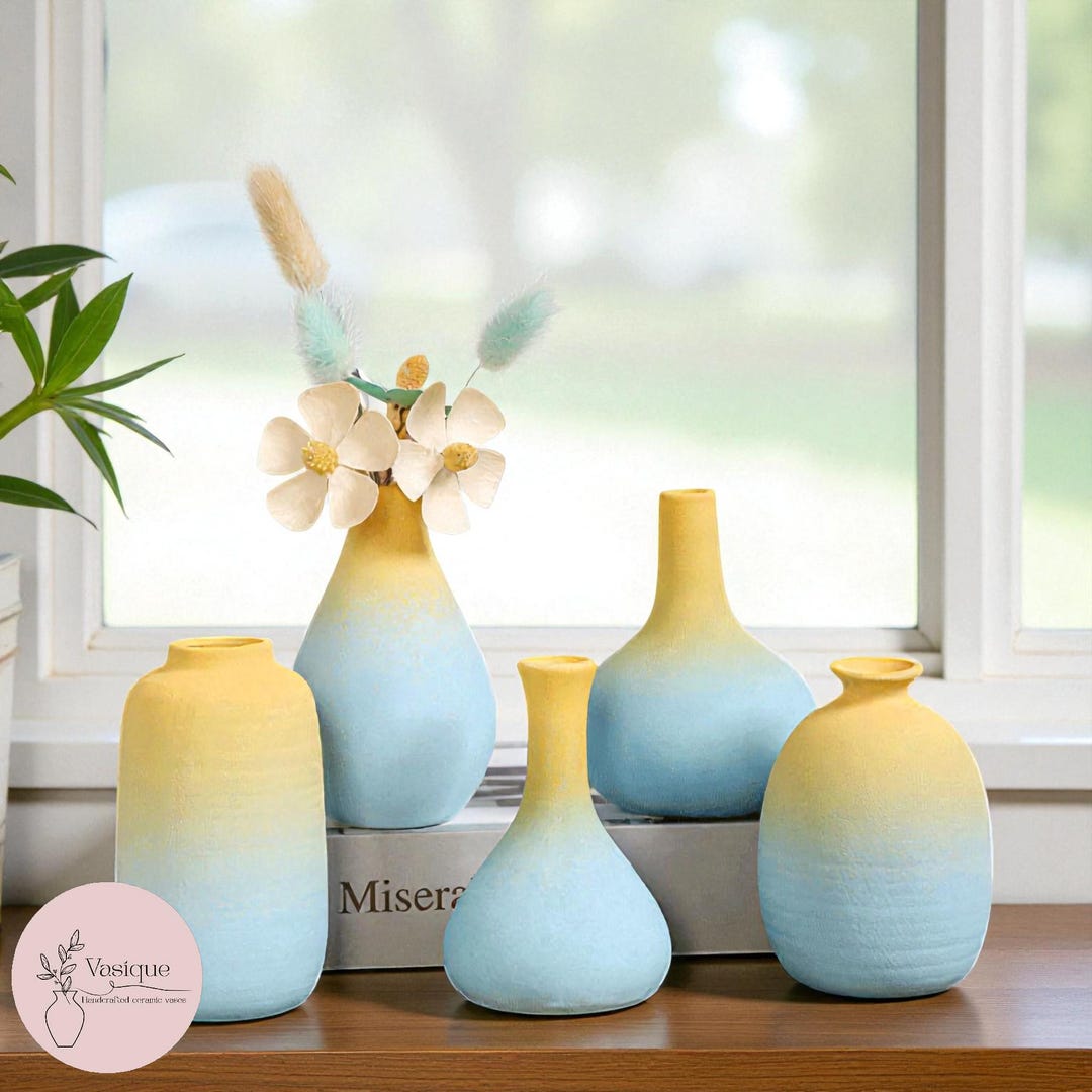 Ceramic Flower Vase Set | Modern Home Decor Vases | Living Room ...