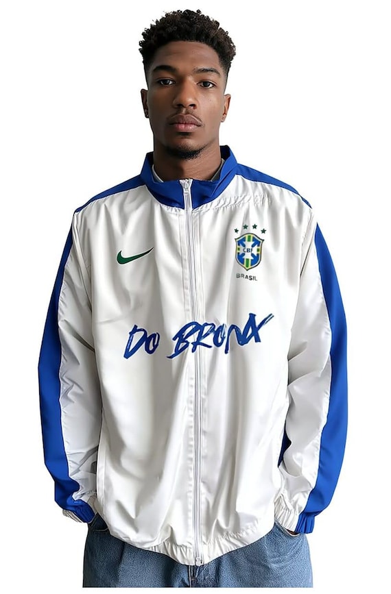 Do Bronx Racing Jacket | White Blue Windbreaker | Lightweight Gym