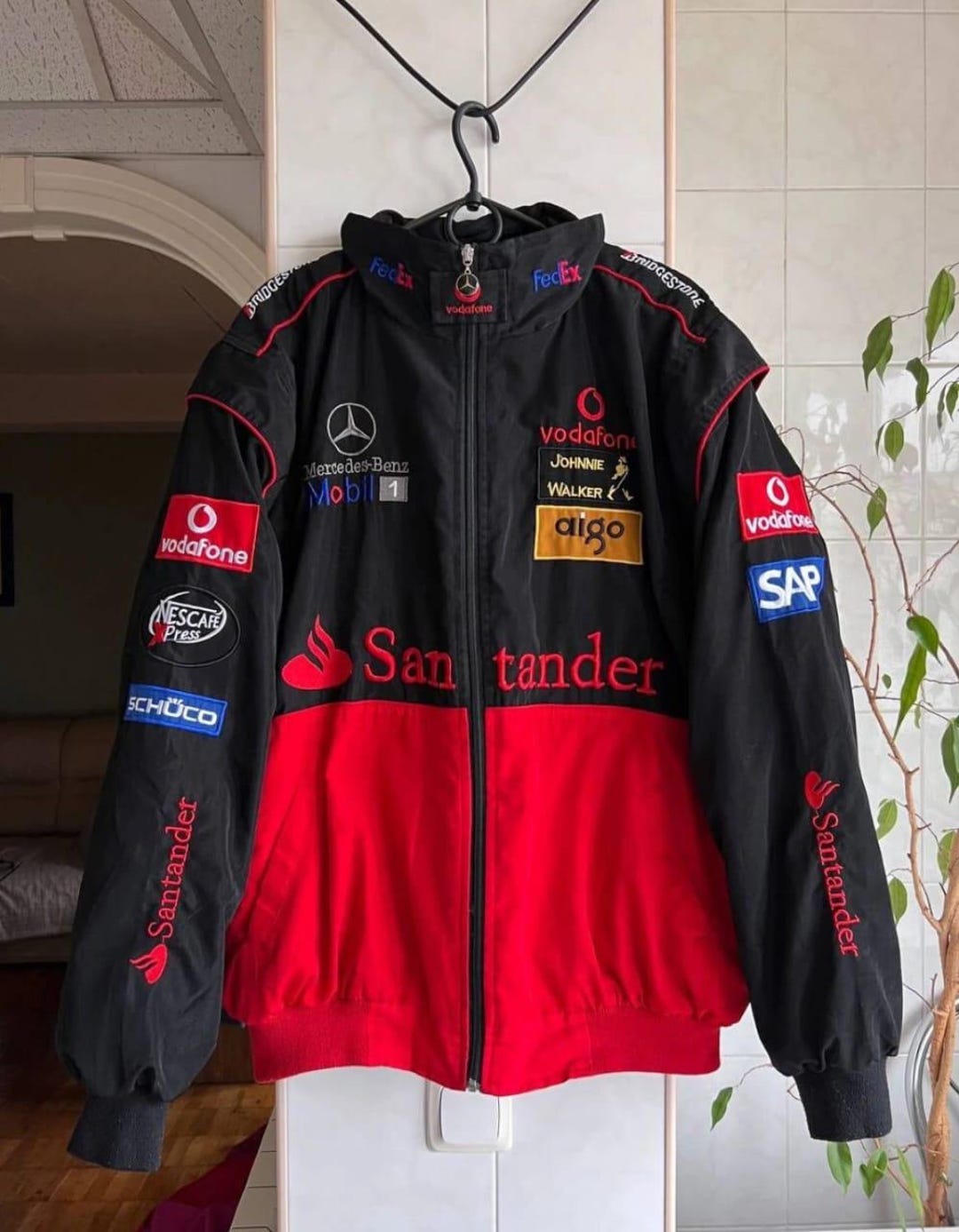 Vintage Mclaren Mercedes F1 Racing Jacket, Vodafone Santander
