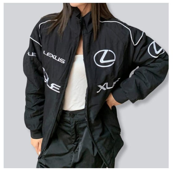 Vintage 90s Lexus Racing Jacket | Black Full Zip Windbreaker