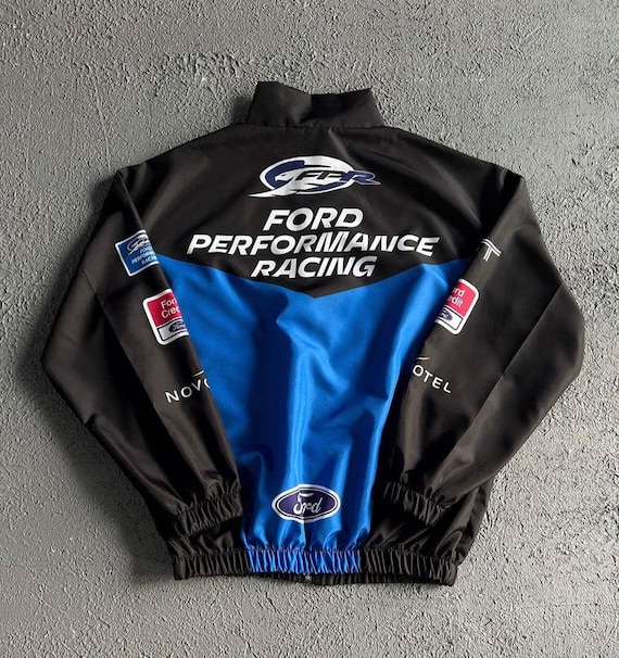 Ford Performance Racing Jacket - Vintage Moto Style Bomber - Black