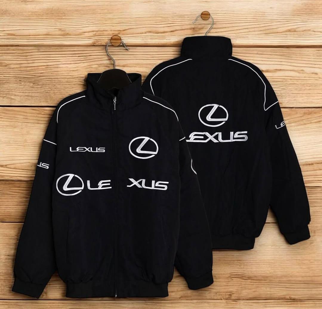 Vintage 90s Lexus Racing Jacket | Black Full Zip Windbreaker