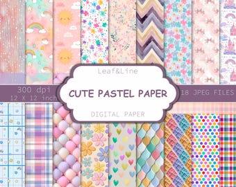 Pastel Baby Digital Paper, Soft Rainbow Seamless Pattern, Gender Neutral Nursery Decor, Baby Shower Background, Cute Birth Announcement,