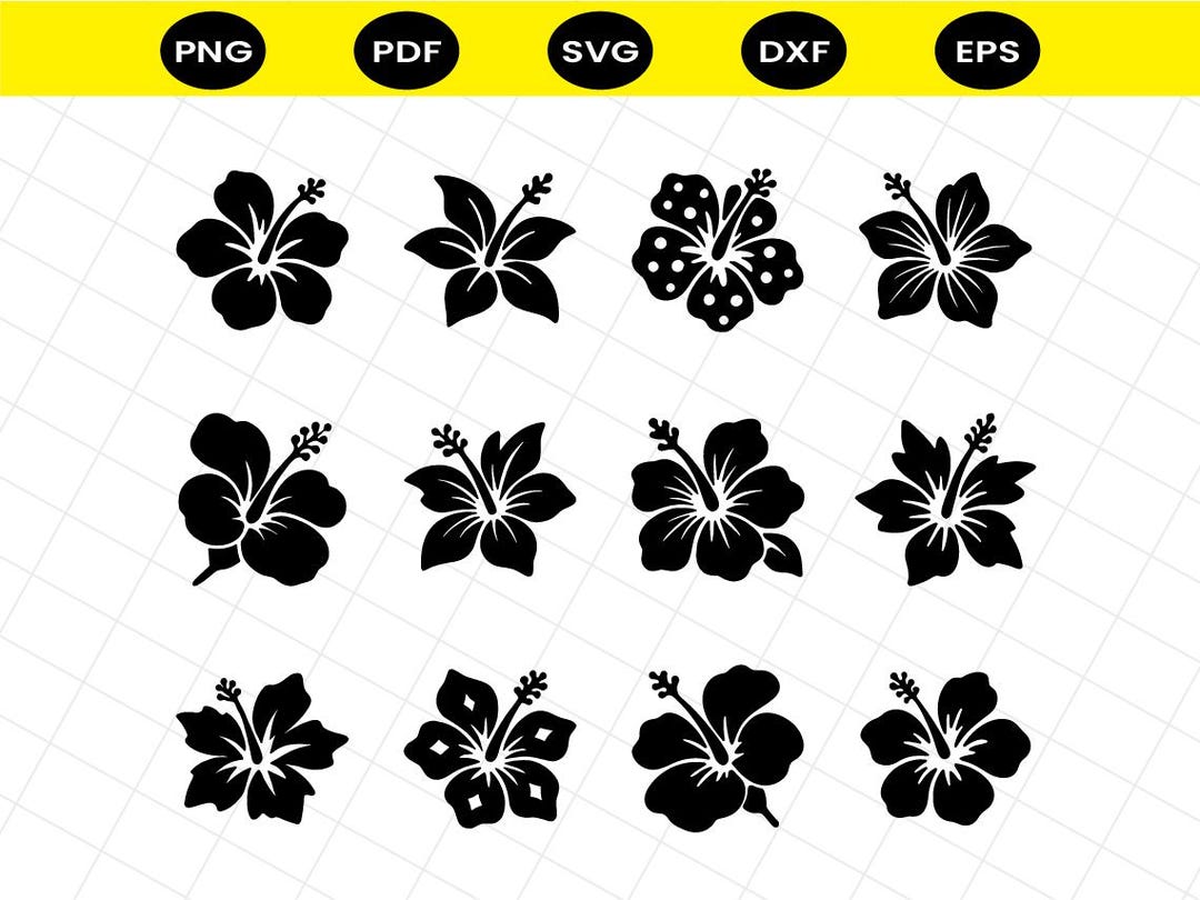 Hibiscus Flower SVG Bundle, Tropical Floral Clipart for Cricut - Etsy