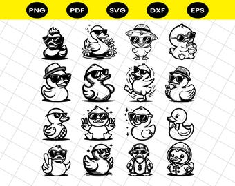Rubber Duck SVG Bundle, Cute Baby Duck Clipart Cut Files for Cricut