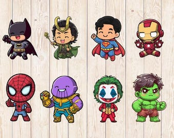 Baby Superhero PNG Clipart Bundle, Cute Kids Hero Graphics for Crafts