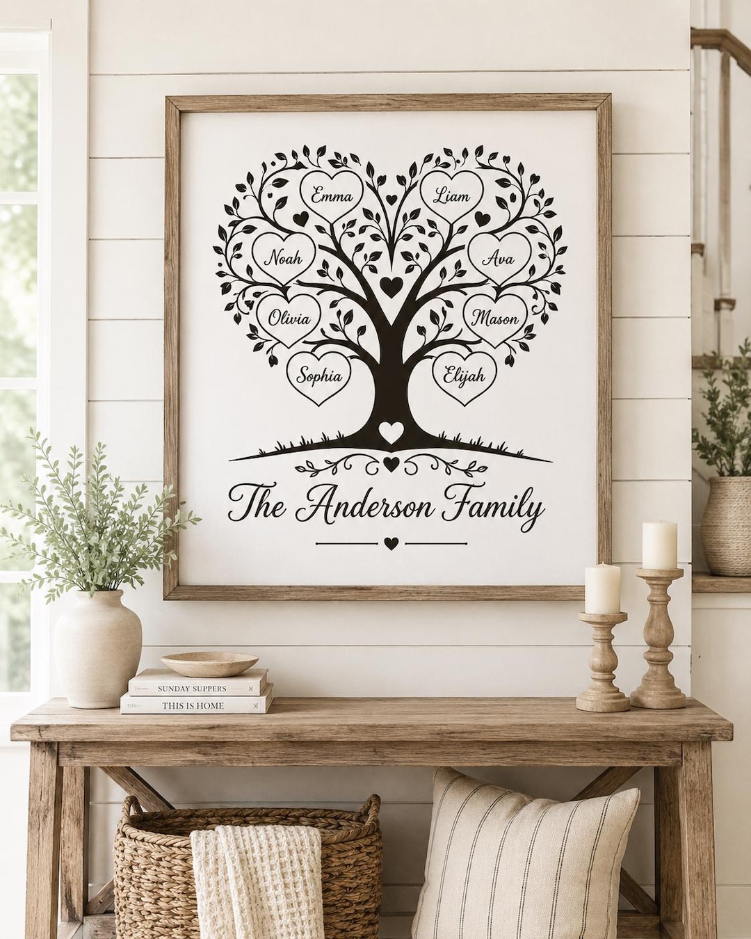 Custom Family Tree SVG Bundle, Heart Tree Cut Files for Cricut ...