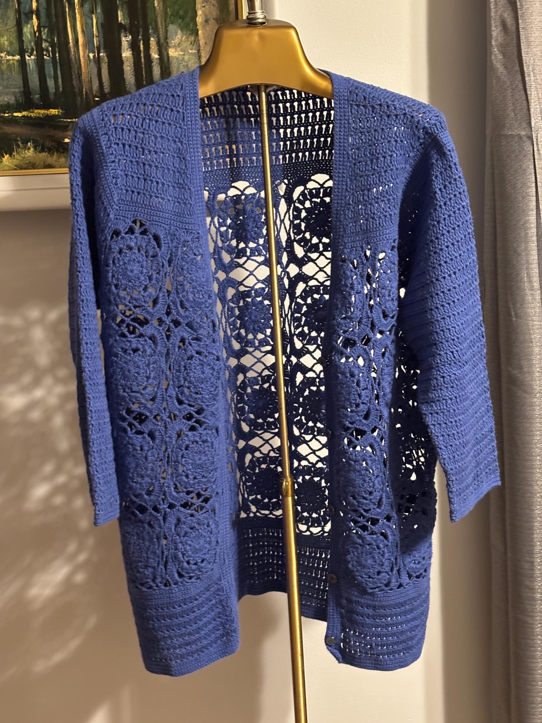 Vintage Crochet Ramie Cotton Cardigan - Etsy
