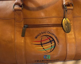 Leder-Seesack WM Schultergurt und Tragegriff klassisch goldbraun