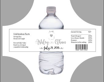 100 Mason Jar water bottle labels - Wedding favors