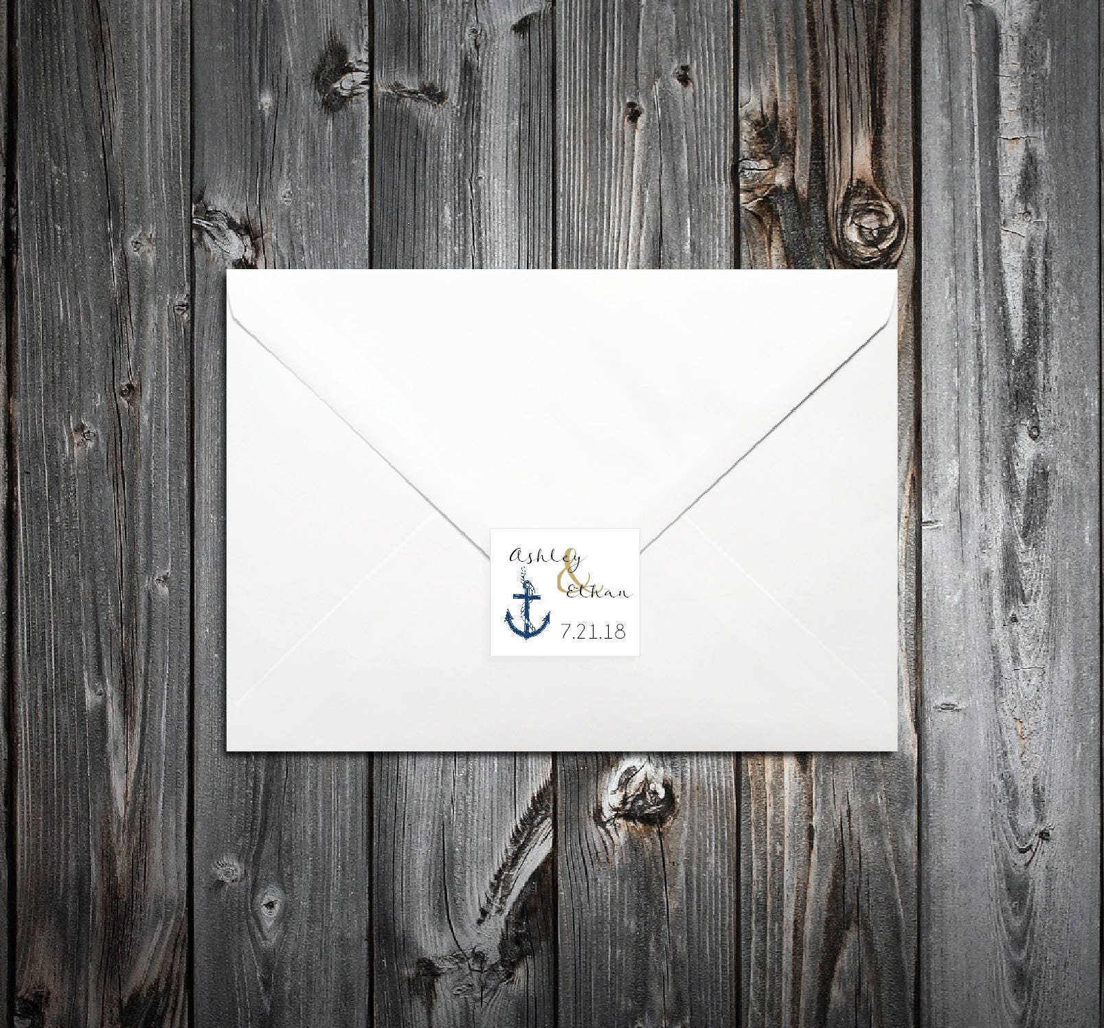 100 Nautical Beach Anchor Wedding Envelope Seals. Personalized Etsy