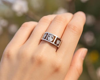 Stainless Steel Manga Horror Ring – Adjustable Anime Cosplay Jewelry