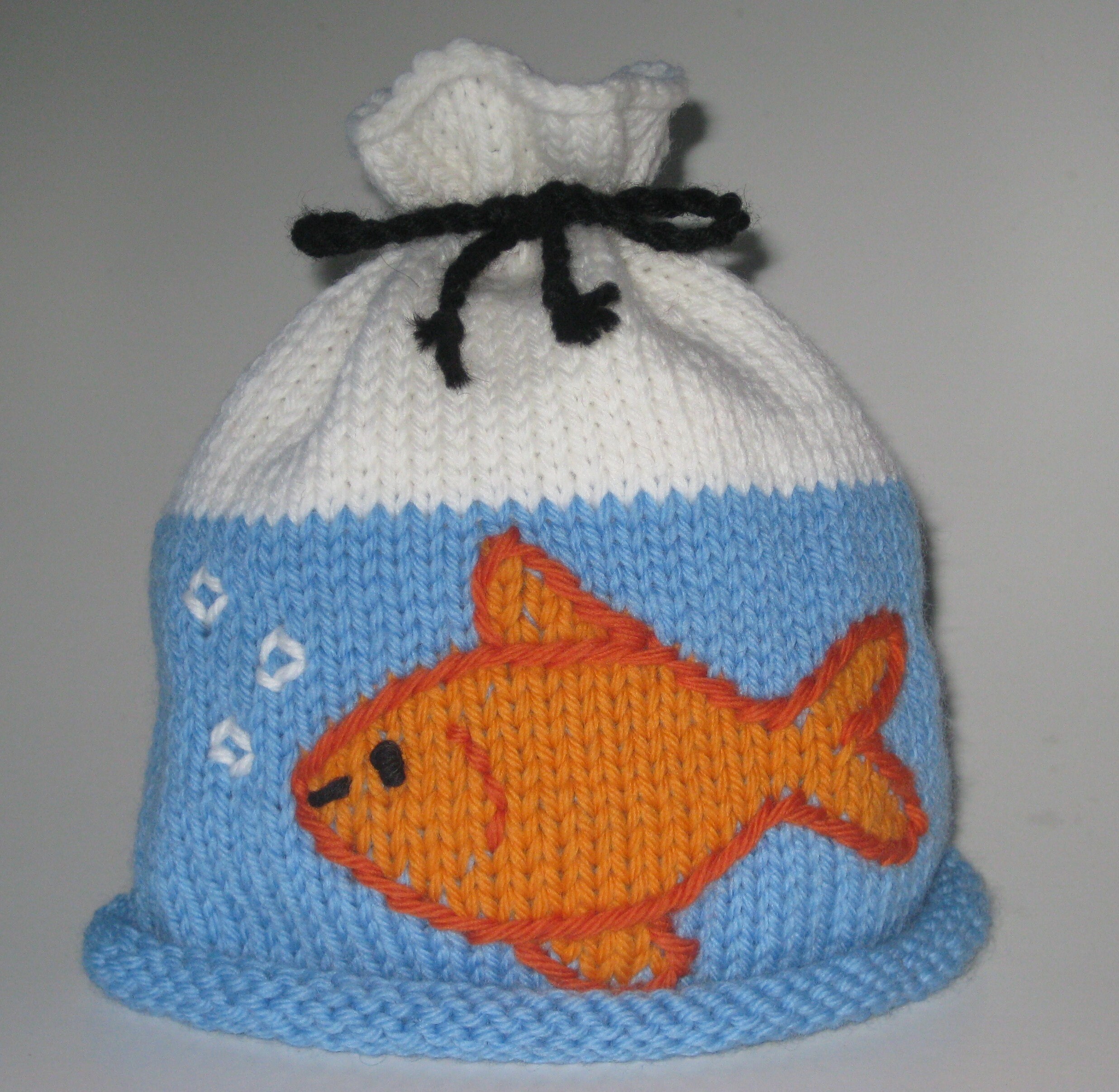 Goldfish in A Bag Hat Knitting Pattern 