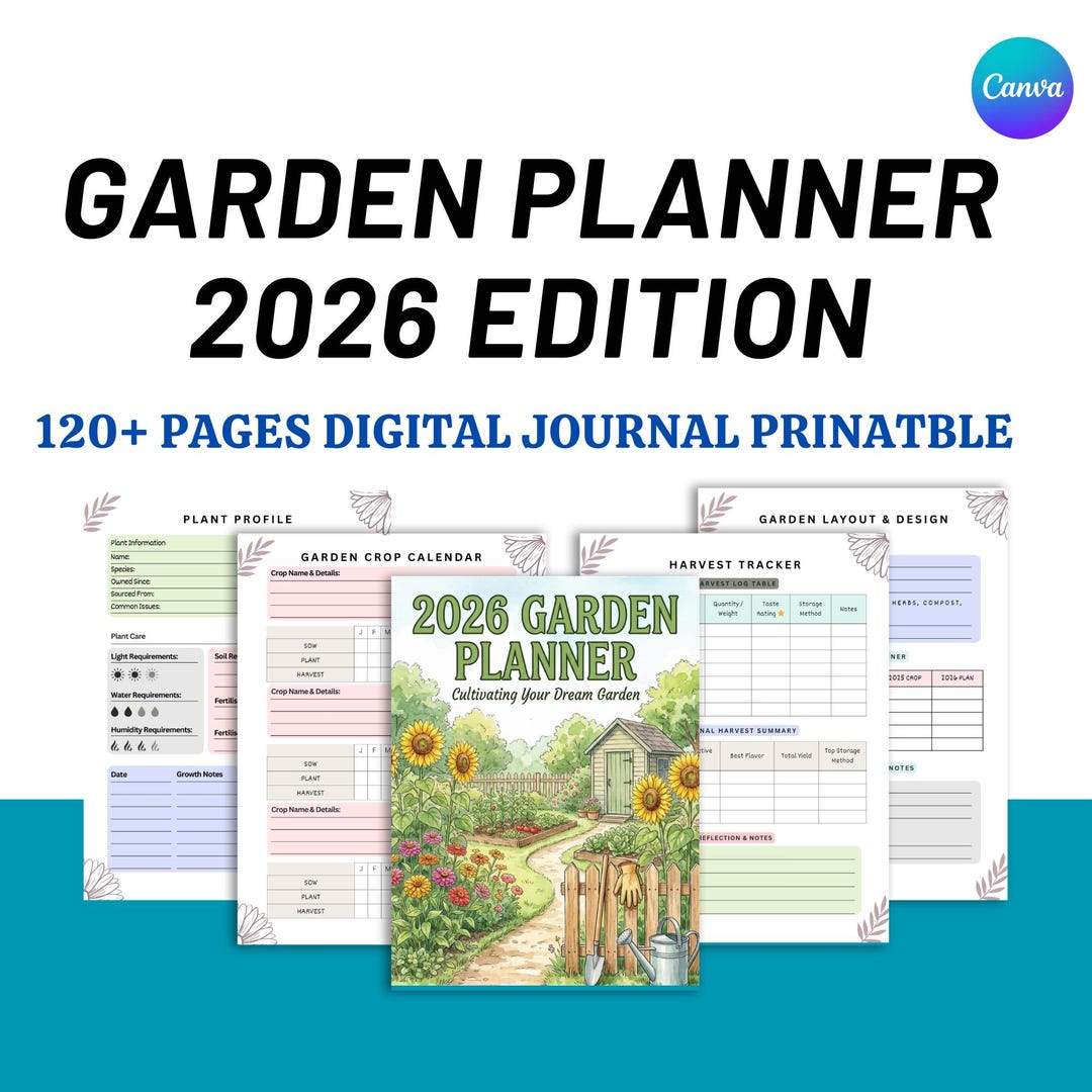 Garden Planner Printable PDF | Digital Garden Journal & Plant Care ...