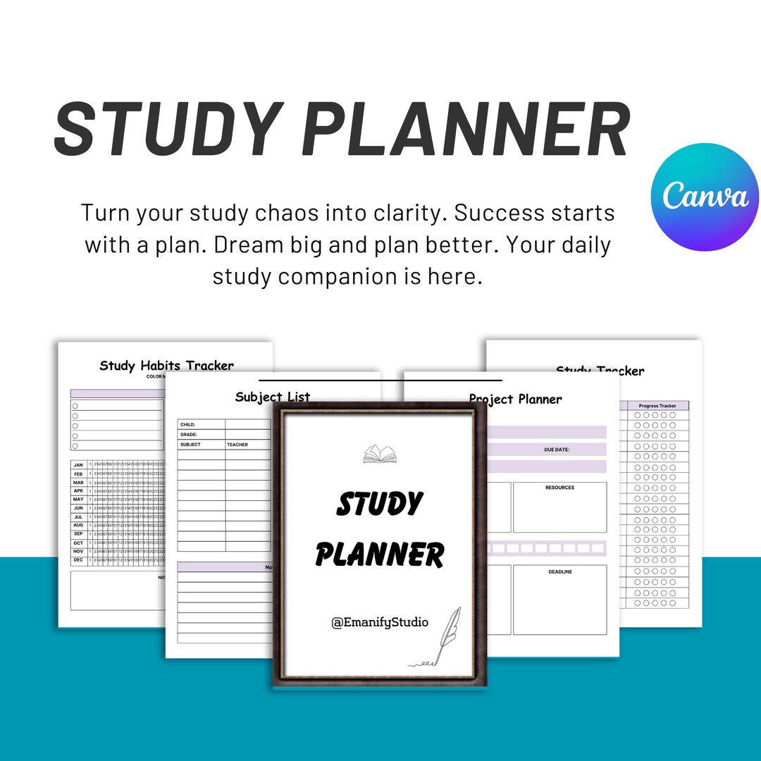 Printable Study Planner PDF | 30-page Academic Organizer & Student ...