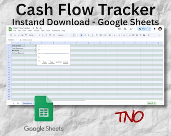 Seguimiento del flujo de caja de pequeñas empresas / Plantilla de Hojas de cálculo de Google para ingresos, gastos y ganancias / Finanzas