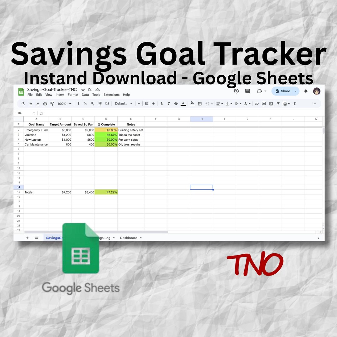 Savings Goal Tracker Template | Google Sheets Budget Planner | Track ...