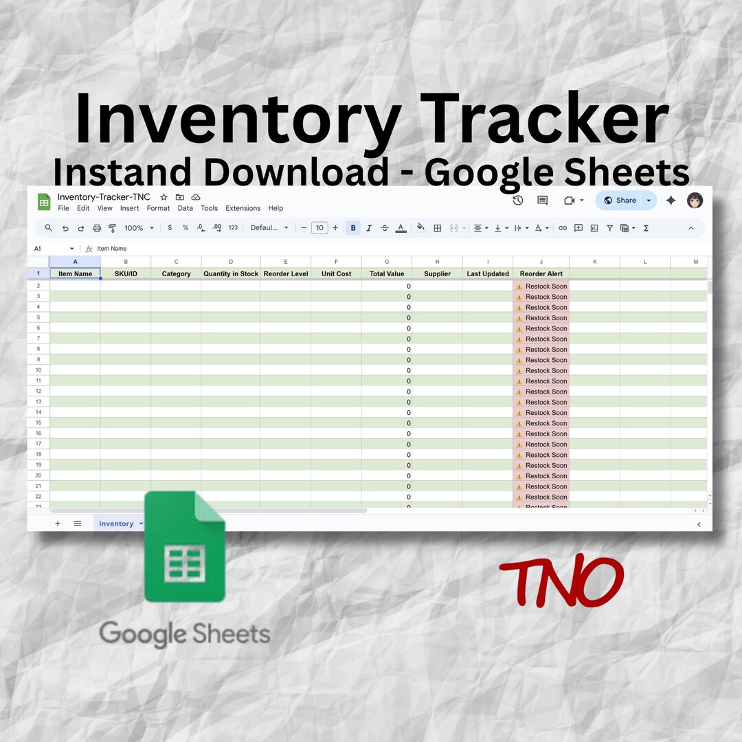 Inventory Tracker Google Sheets Template: Small Business Stock ...