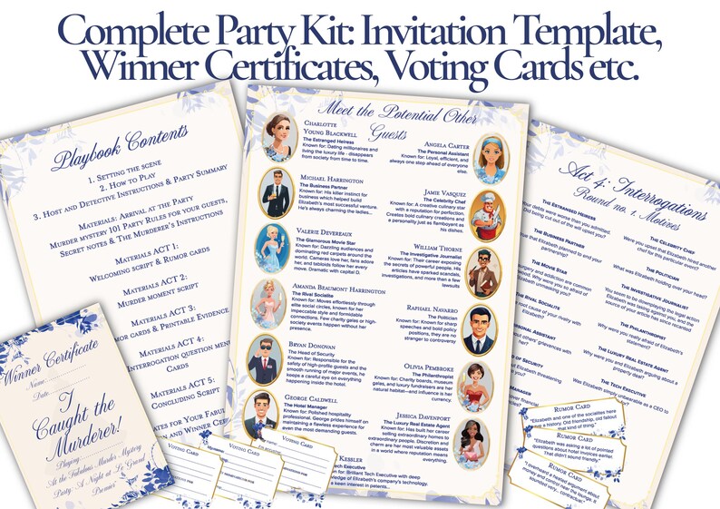 Gala Murder Mystery Party Game for Adults – Social Deception Dinner ...