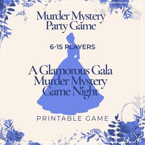 Murder Mystery Party Game | Printable kit for role play night for 6–15 Players | Glamorous Gala Theme | Bachelorette Birthday NYE Halloween