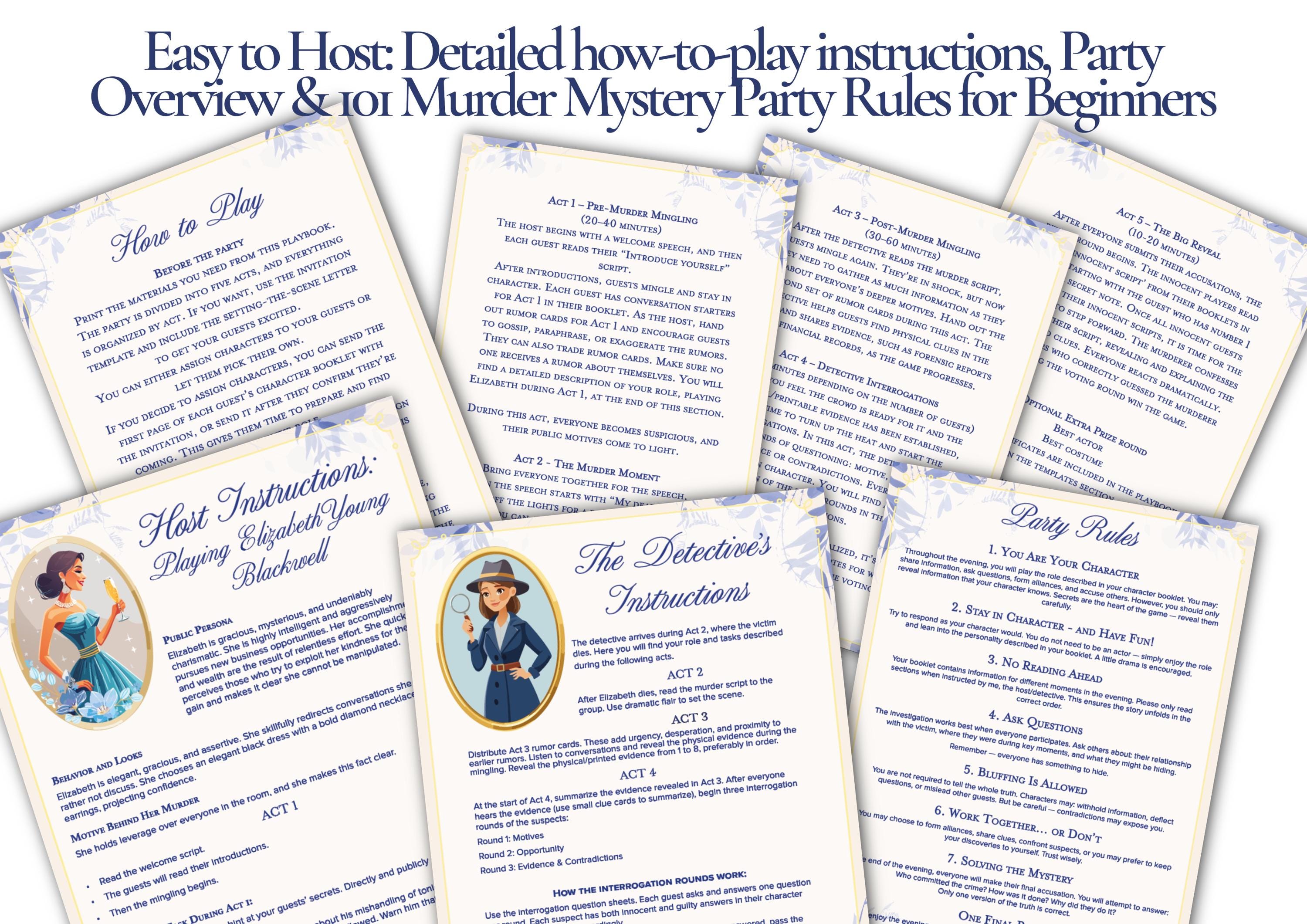 Gala Murder Mystery Party Game for Adults – Social Deception Dinner ...