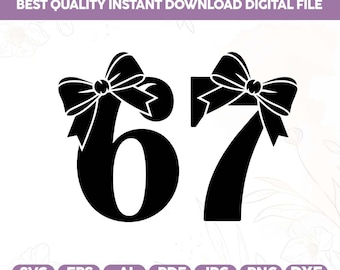 67 meme 67 PNG SVG, six sept nœuds coquette Meme 67, chemise 6 7 pour enfants PNG, six sept nœuds Meme Png, 6-7 meme design, fichiers Cricut