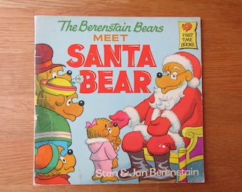 Vintage Weihnachten Kinderbuch Treffen Santa Bear. Teil der Berenstain Bears Serie. So süß!
