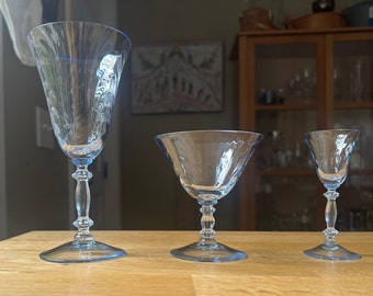 Many pieces Caprice blue by Cambridge. Antique glasses in mint condition! Sold individually.