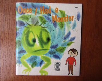 Vintage 60s childrens book Once I had a monster by Ann Hellie. Wonderful illustrations! Soft cover in excellent shape!