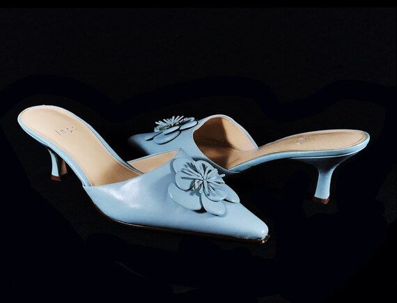 pale blue mules
