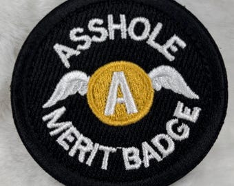Emblema de mérito A-Hole. 2" X 2" com velcro na parte de trás.