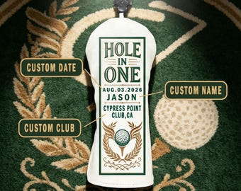 Custom Embroidered Leather Golf Headcovers Personalized Driver Wood Hybrid Cover Set Premium Embroidery Gift Headcover Hole in One Award