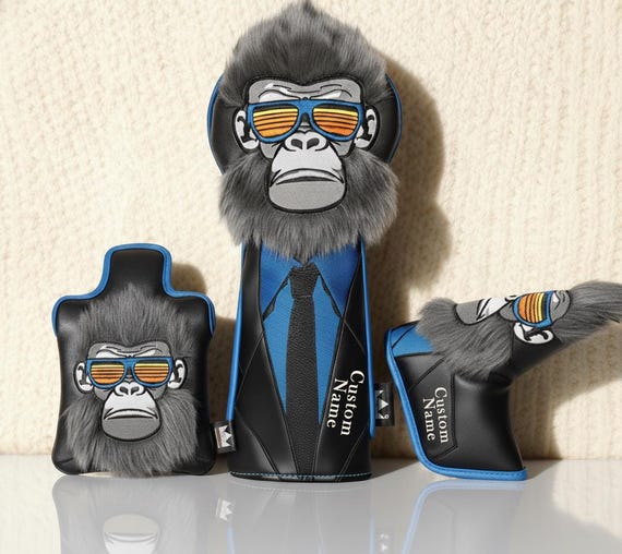 Cool Gorilla Golf Headcover Set Funny Monkey Driver Cover